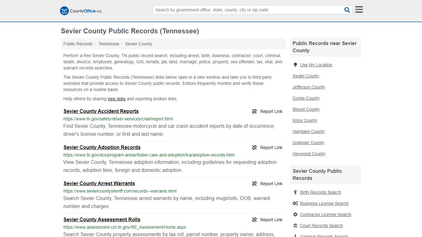 Public Records - Sevier County, TN (Business, Criminal ...