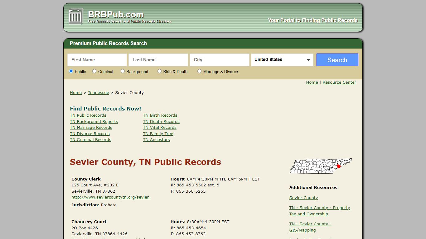 Sevier County Public Records | Search Tennessee Government ...